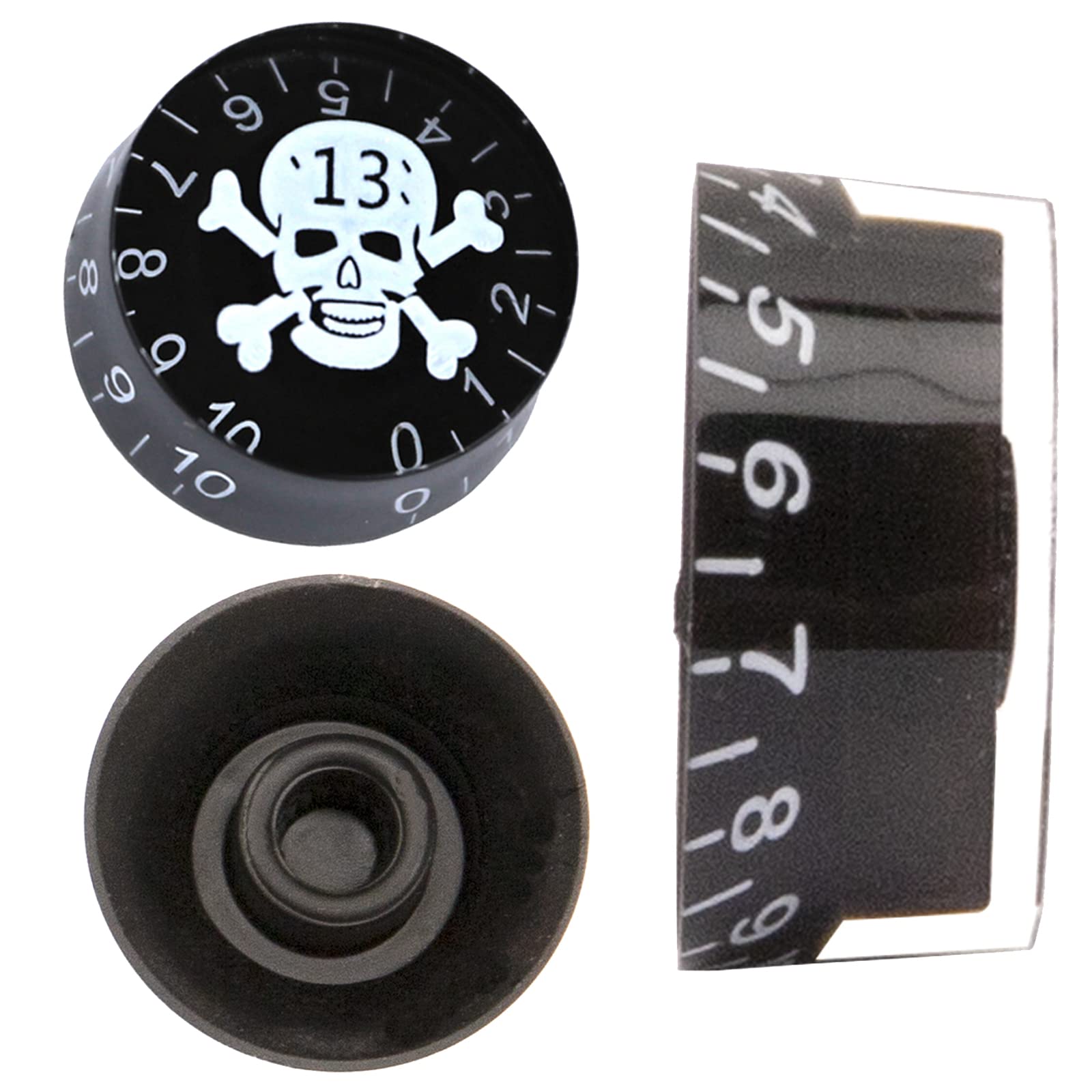 Yootones 5Pack Skull Head Guitar Speed Control Knobs Tone Volume Buttons Compatible with LP Les Paul SG Electric Guitar Bass (Wh